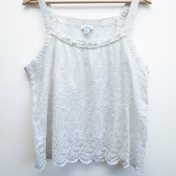 Sundance Sleeveless Eyelet Embroidered Top in White - Picture 3 of 6